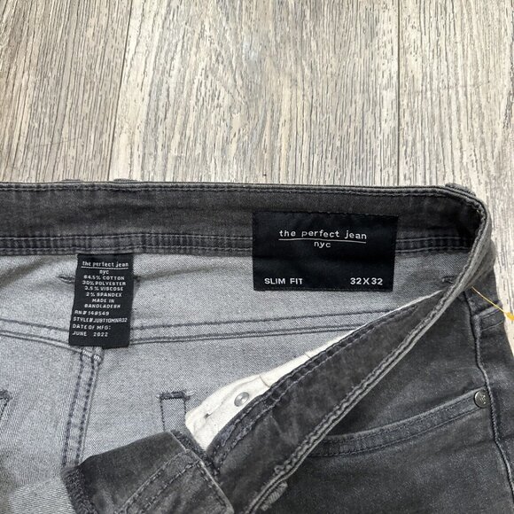 The Perfect Jean NYC Mens Size 32X32 Denim Skinny Fit Faded Black - Picture 4 of 6